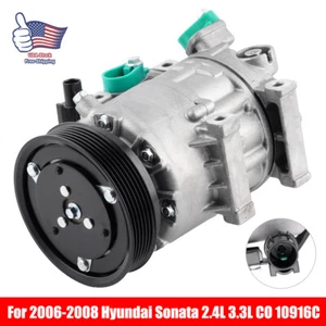 AC Compressor W/Clutch For Hyundai Azera Sonata Kia Optima Sorento 2.4L 2.7 3.3L - Picture 1 of 12