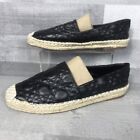 Modern Sally Espadrilles Womens Eu40 Black Leather Quilted Casual Shoes