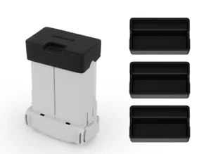 Set of 3 - Drone Silicone Battery Dust Cover For DJI Mini 3 Pro Battery Black - Picture 1 of 7