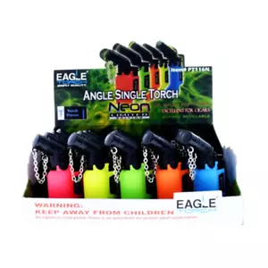 LOT of 20 EAGLE Butane Gas Torch Lighter Neon with Adjustable Flame Refillable - Picture 1 of 1