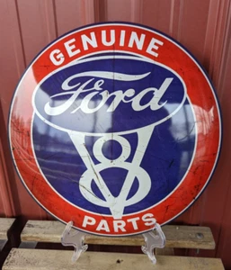 Ford V8 Originalteile Kuppelschild 15" rund Blechschild, Man Cave Garage - Bild 1 von 5