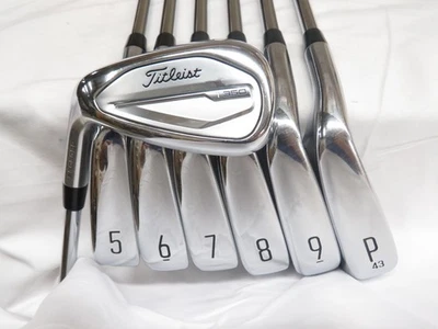 Used LH Titleist T350 Iron Set 5-PW+48 TT AMT Red R300 Regular Flex Steel Shafts - Image 1 of 4