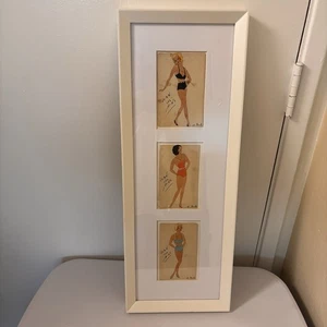 Años 50? De Colección Moda Ilustración Bikini Dibujo Juan Les Pins Por R. Arch Enmarcado - Imagen 1 de 8