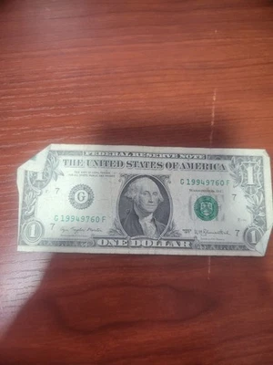 1977 $1 One Dollar Bill - G19949760F - Image 1 of 4