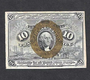 FRACTIONAL 10 CENTS ~ SURCHARGES S-18-63 ~ FR 1246 ~ CHOICE ABOUT UNCIRCULATED - Picture 1 of 2