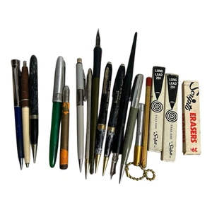 Vintage Füllfederhalter & Druckbleistift Konvolut mit Radiergummi & Bleiboxen - Bild 1 von 11