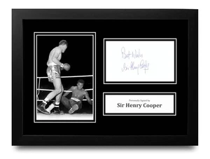 Sir Henry Cooper Hand Signed A4 Framed Photo Display Autograph Boxing Signature - Picture 1 of 5