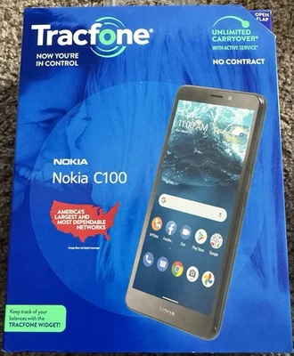 TracFone Nokia C100 32GB Black Prepaid Smartphone NIB!! - Image 1 of 4