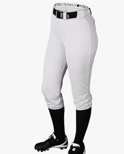 NWT DEMARINI Fierce Fastpitch Softball Pants Womens XL WHITE Knicker Elastic - Picture 1 of 9