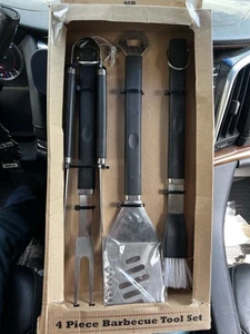 Mr Bar B Q 4 Peice Utencil Set Fork, Spatula, Tongs, And Brush - Picture 1 of 2