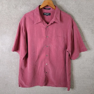 Brandini Le Collezioni Shirt Mens XL Red Textured Rayon Blend Button Up Casual - Image 1 of 4