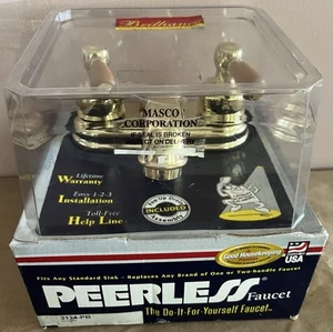Vintage NOS Peerless Gold Tone Two Handle Faucet Model 3124-PB - Picture 1 of 16