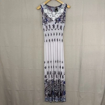 Lida Maxi Dress Women Small Purple Paisley Pleated Lace Boho Beachy Fairy NWT - Image 1 of 4