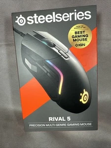 STEELSERIES Rival 5 RGB Optical Gaming Mouse Black New & Sealed D2 - Picture 1 of 2
