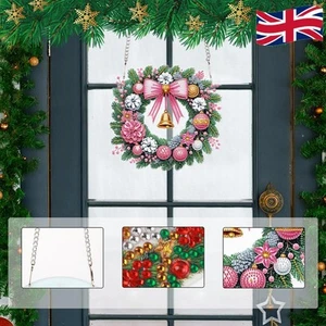 Acrylic Special Shape Christmas Wreath DIY Diamond Painting Art Pendant Kit - Picture 1 of 10