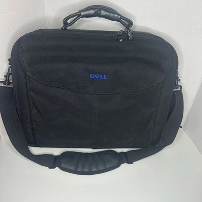 Dell Negro 17" Laptop Estuche de Transporte/Maletín Bolso de Hombro con Un Lote de Almacenamiento Foto 1 de 4
