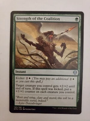 MTG Magic The Gathering Card Strength of the Coalition Instant Green Dominaria U - Image 1 of 2