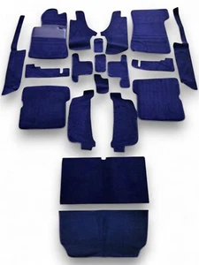 Teppichsatz Teppich für Mercedes SL107 R107/W107 Gummi Absatzschoner Blau - Bild 1 von 10