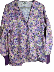 Crest Cotton Women’s/Nurse’s Long Sleeve Scrub Shirt Size Small - Picture 1 of 7