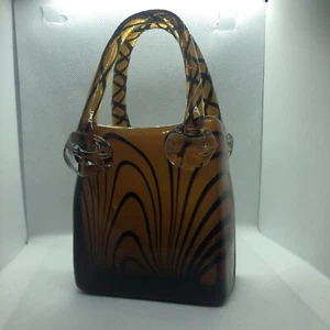 Glastasche - Vase - Murano Glas mit Tigerstreifen von „La Vie“ - Bild 1 von 9