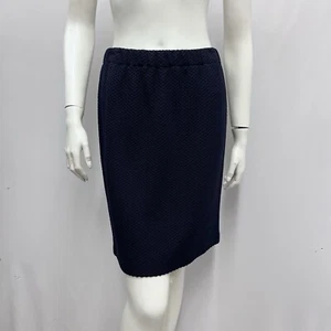 St. John Caviar Skirt Dark Navy Blue Textured Knit Size 6 - Picture 1 of 6