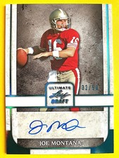 2022 Leaf Ultimate Draft Platinum Spectrum #JM2 Joe Montana Autograph #32/50