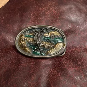 Vintage Bergamot Deer Belt Buckle 1984 #G-146 Color Glossy 1983 Made In USA - Picture 1 of 6