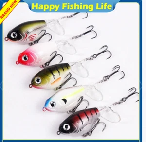 5pcs 9cm/16g Float Swimbait Topwater Floating Fishing Lure Bass Rotating Tail - Picture 1 of 8