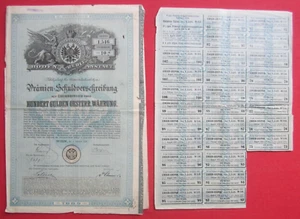 Orig. Premi-obbligazione kuk monarchia Boden-Creditanstalt Vienna 1889 - Foto 1 di 17