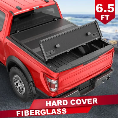 6.5FT Bed Hard Tonneau Cover For 99-07 GMC Sierra Chevy Silverado 1500 Quad Fold Foto 1 de 4