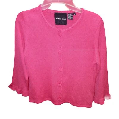 Michael Simon Salmon Colored Cropped Sweater Womens Size Small - Image 1 of 2