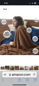 PHF 100% Cotton Waffle Weave Blanket Queen sandstone - Picture 1 of 5