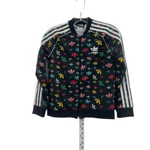 Adidas Unisex Kids S Black Rainbow Logo Full Zip Track Jacket Polyester Preowned - Picture 1 of 4
