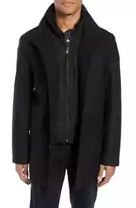 Men's Hugo Boss Coxtan6 Wool Regular Fit Car Coat, Size 46R Dark Blue BRAND NEW - Picture 1 of 12