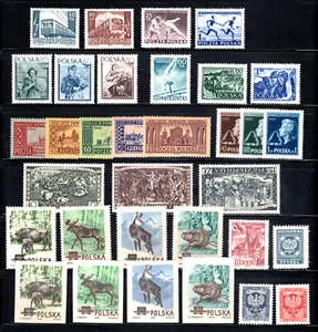 POLONIA, POLONIA, POLSKA Sc#612/O31, 1954 Collezione di 30+ francobolli Mint NH OG - Foto 1 di 2