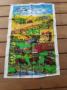 Toalla de lino vintage de recuerdo país agrícola - Imagen 1 de 8