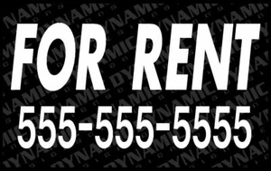 FOR RENT Custom Sticker your phone number vinyl window decal car truck shop - Picture 1 of 4