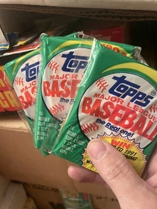 3 Unopened 1990 Topps Baseball Cello Packs Sealed Lot - Picture 1 of 2