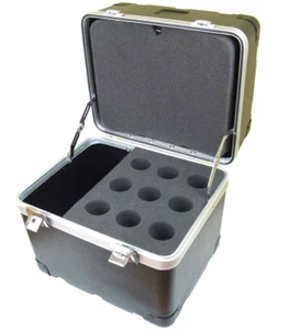 Hartschalen-Mikrofonkoffer für 9 Mikrofone Mikrofoncase Koffer für Mikrofone NEU - Picture 1 of 1