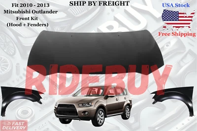 Fit 2010 11 - 2013 Mitsubishi Outlander Front Kit Hood Steel + Fenders (LH & RH) Foto 1 de 4