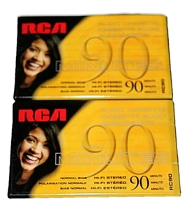 2 RCA 90 Minute Cassette Tape Normal Bias RC90 Audio - Picture 1 of 2