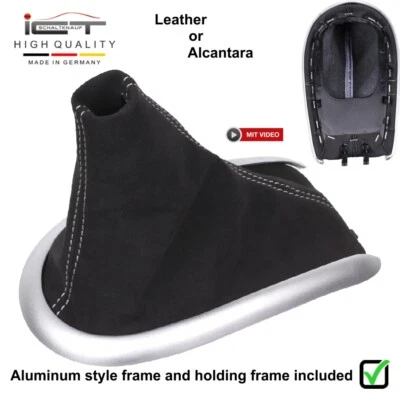 Cuero Alcantara® para Porsche Boxster 986 911 996 cambio marcha polaina bota plateada Foto 1 de 4