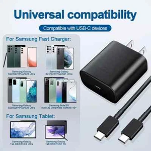 NEW Samsung Galaxy 45 Watts USB-C Super Fast Charging Wall Charger & Cable - Picture 1 of 17