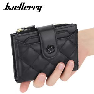 RFID Blocking Women Wallet Small Leather Credit Card Holder Trifold Purse Gifts - Picture 1 of 47