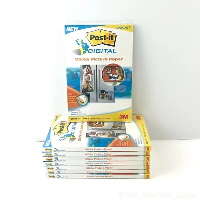 8 Packs of Post-it 3M Digital Sticky Picture Paper 100 Sheets 4"x6" Inkjet Matte - Image 1 of 4