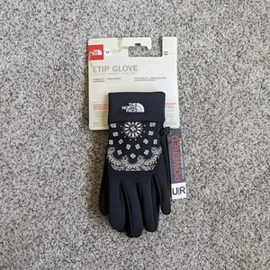 FW14 SUPREME THE NORTH FACE BANDANA ETIP GLOVES BLACK Sz M Medium 2014 - Picture 1 of 3