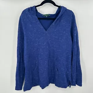 Women's C Wonder Blue Long Sleeve V Neck Hooded Sweatshirt Size M - Bild 1 von 3