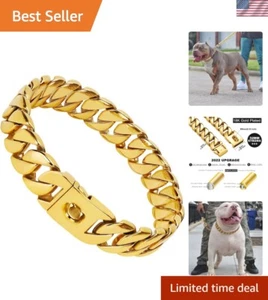 Big Dog Chain Collar, 32mm Cuban Link Walking Training Collar with Design Saf... - Picture 1 of 7