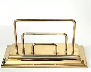 Vintage El Casco 23K placcato oro organizer posta rack accessorio scrivania Richcore Spagna - Foto 1 di 10