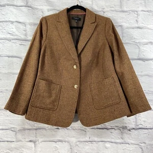 Talbots Jacke Damen Petite 14WP braun Blazer Wollmischung Twill Langarm neu ohne Etikett - Bild 1 von 11